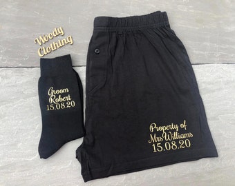 Groom boxers & socks, groom gift, personalised groom gift, groom boxers personalised, groom socks personalied