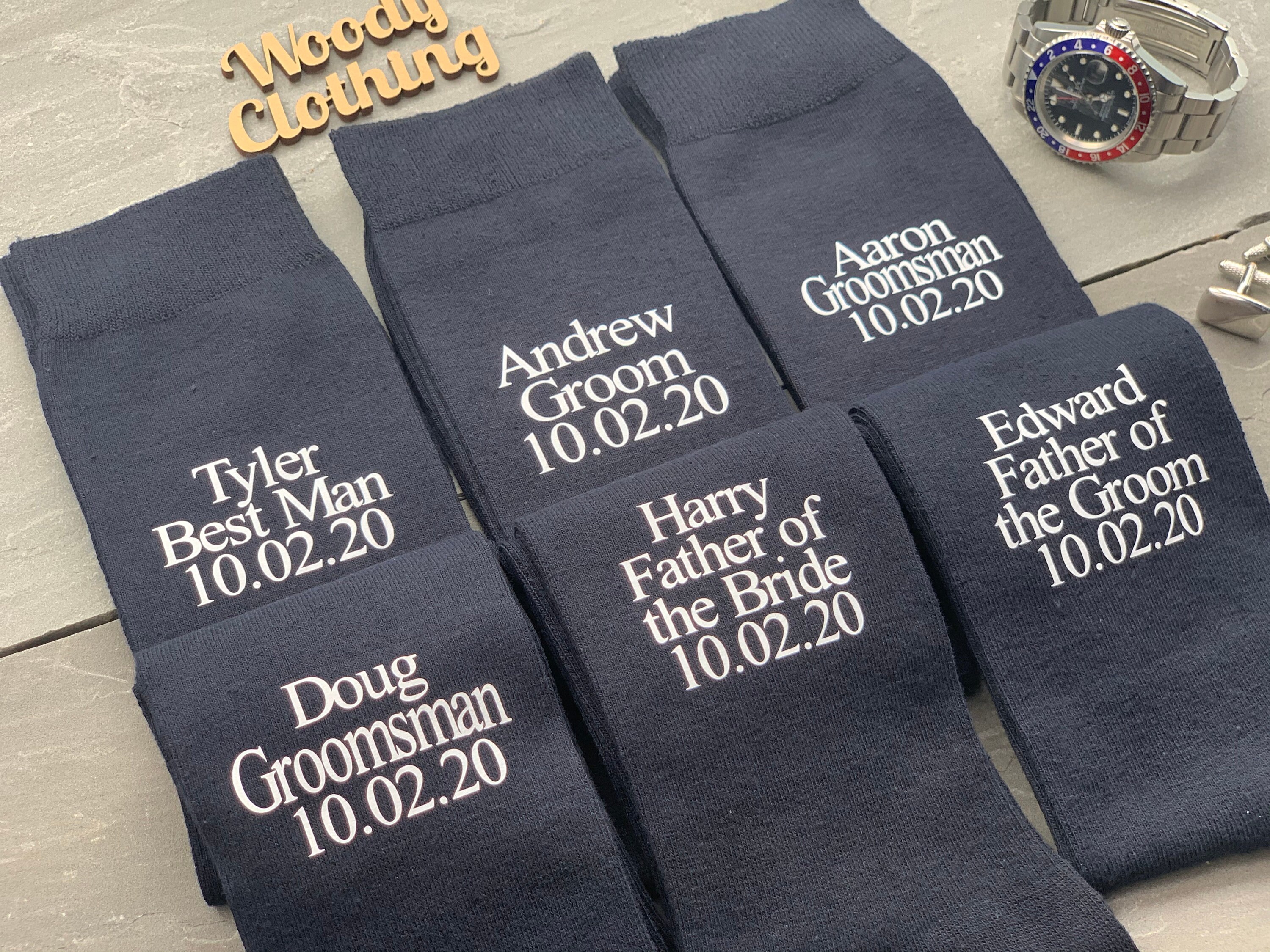 Image of Navy Groomsmen Socks