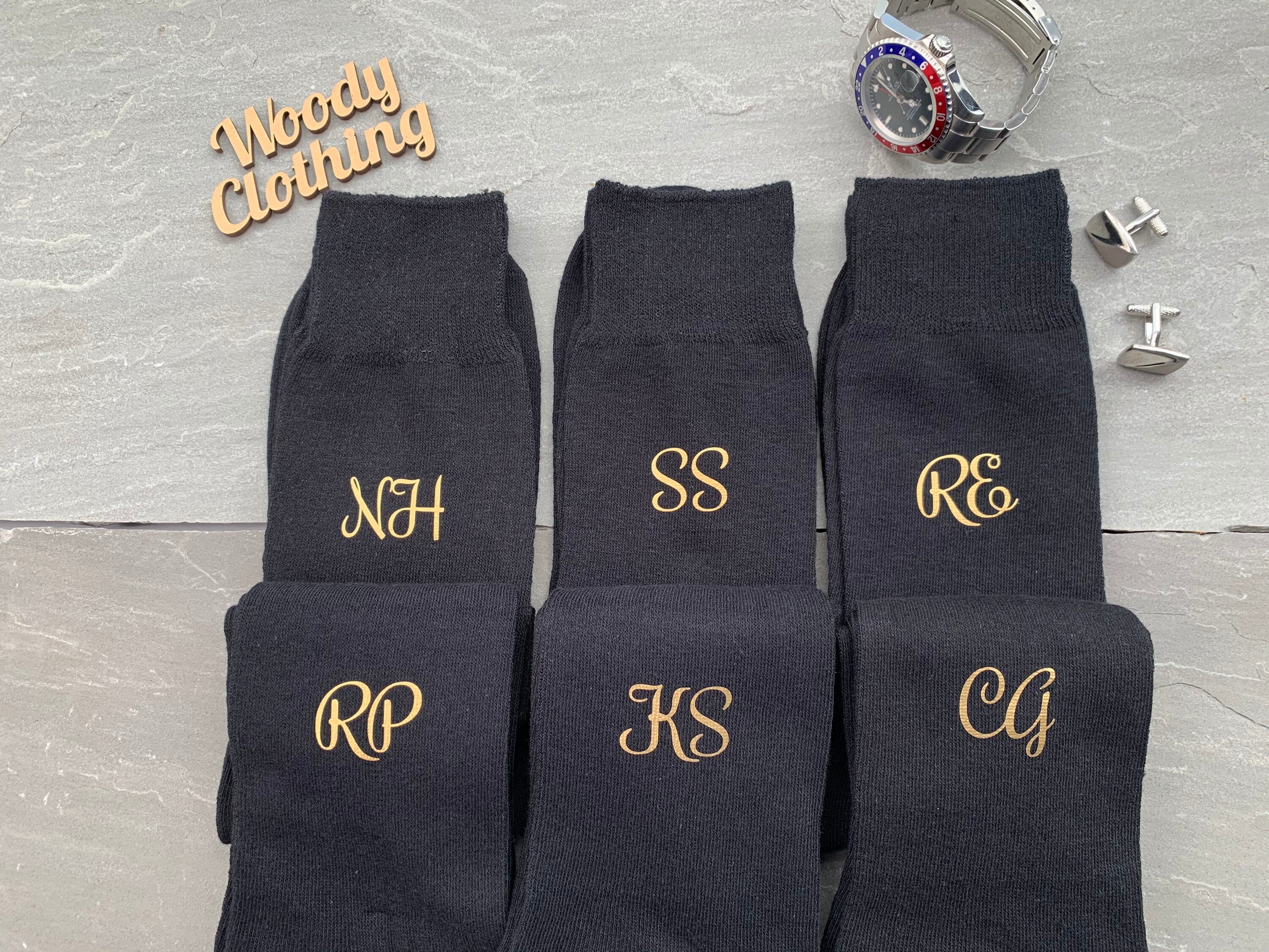 Image of Groomsmen Initial Monogram Socks