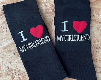 I Love My Girlfriend Socks - Valentine's Day Boyfriend Gift