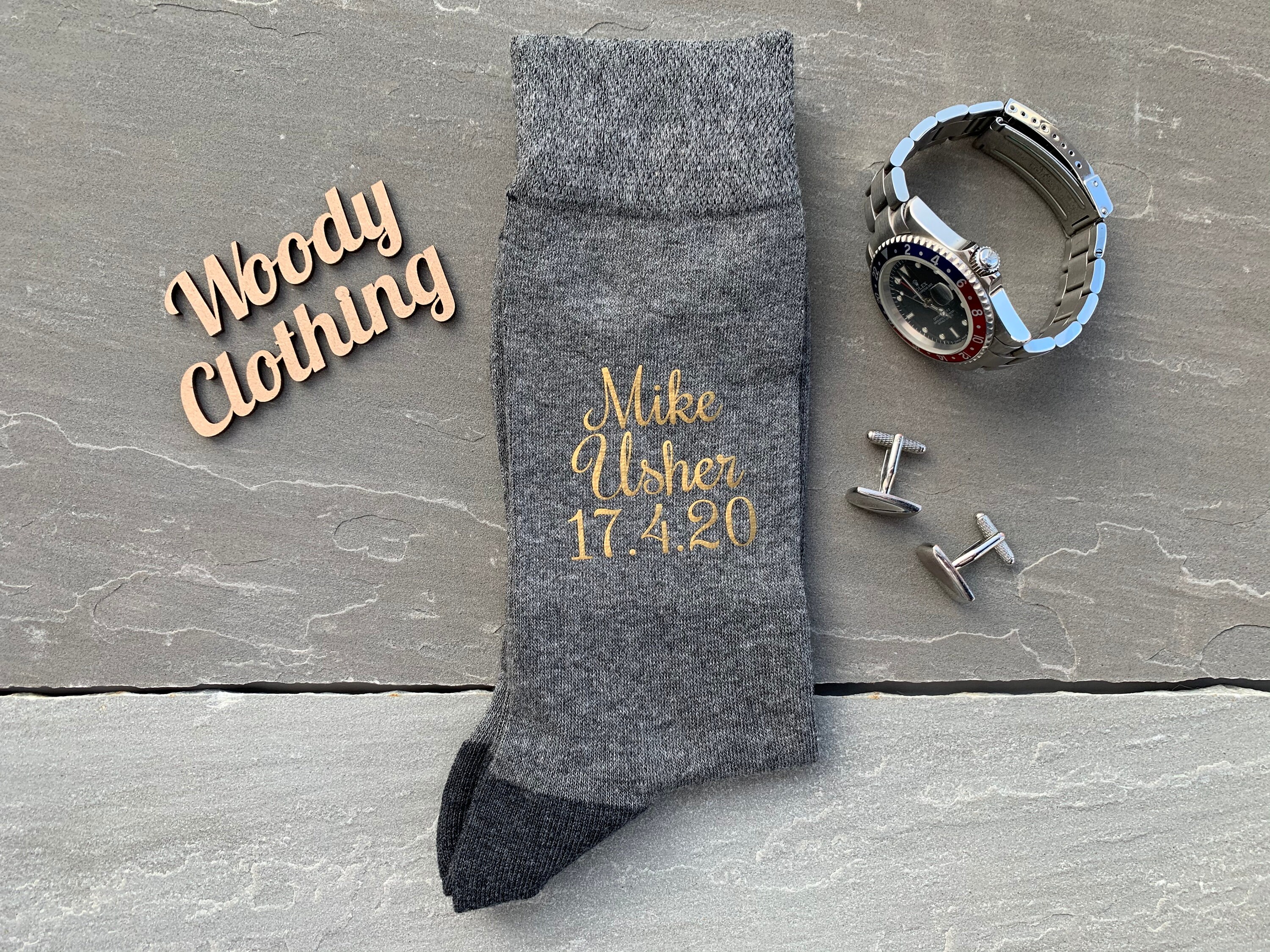 Image of Groomsmen Socks, Groom Novelty Gift, Usher Grey Best Man Father Of The Bride Socks