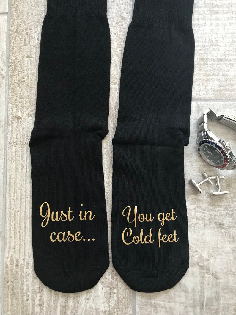 Just in Case You Get Cold Feet Socks Groom Socks Groomsmen Etsy