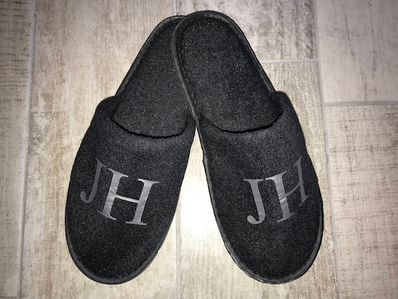 mens monogram slippers