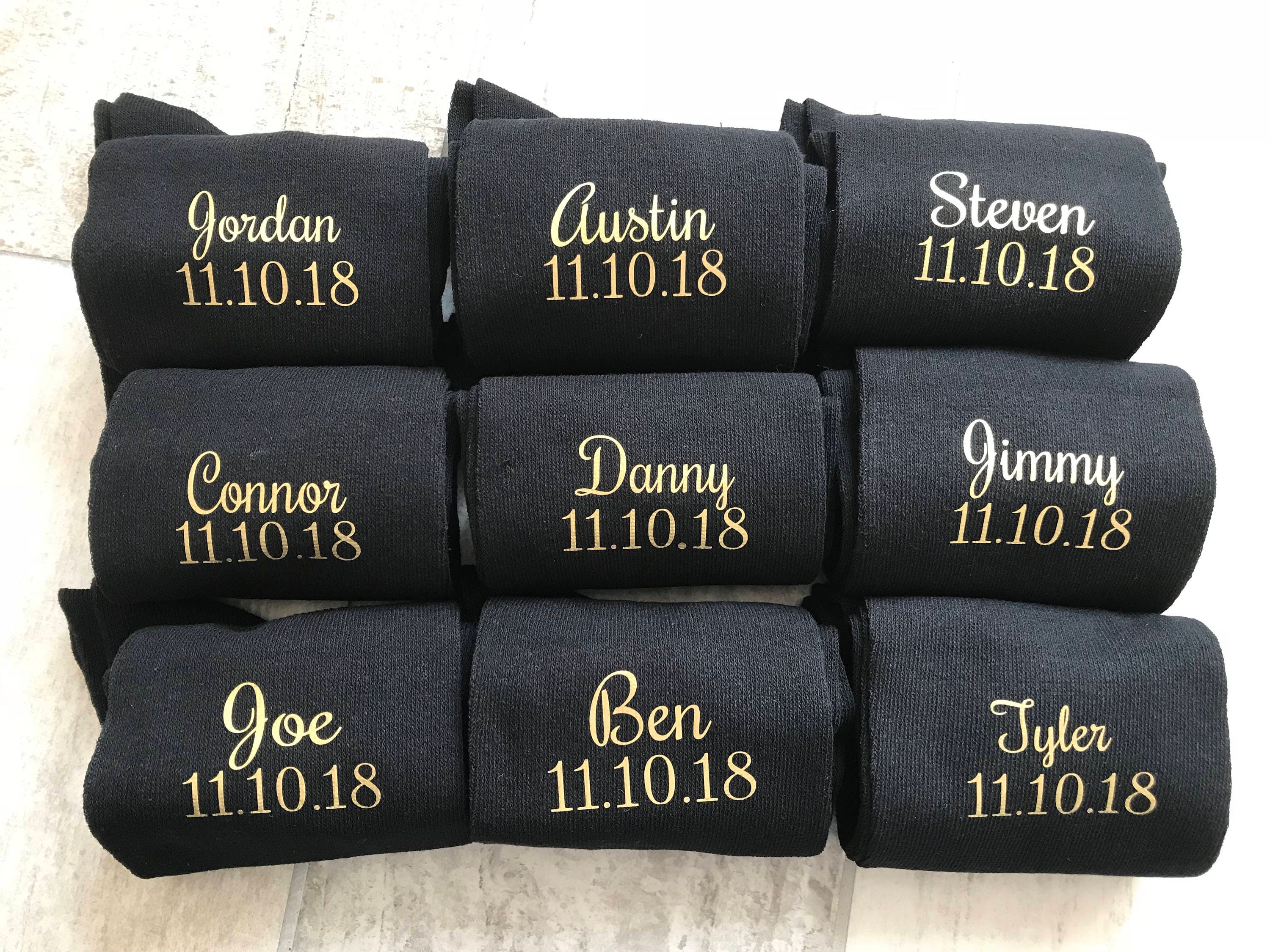 Image of Groom Socks, Personalised Groomsmen Socks, Usher Best Man Father Of The Bride Wedding Gift