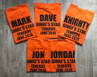 Personalised Stag Party T-Shirts: Groomsmen Bachelor Party Tees