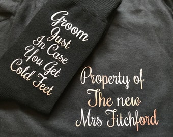 Personalized Groom Boxers and Socks Set, Wedding Gift