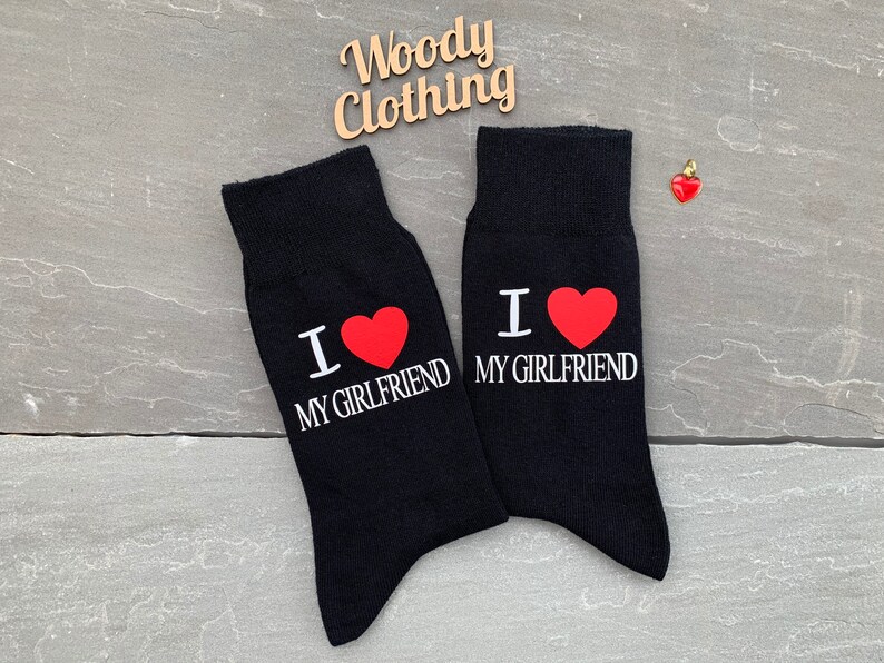 Valentines Day Socksboyfriend Gifti Love My Girlfriend Etsy UK