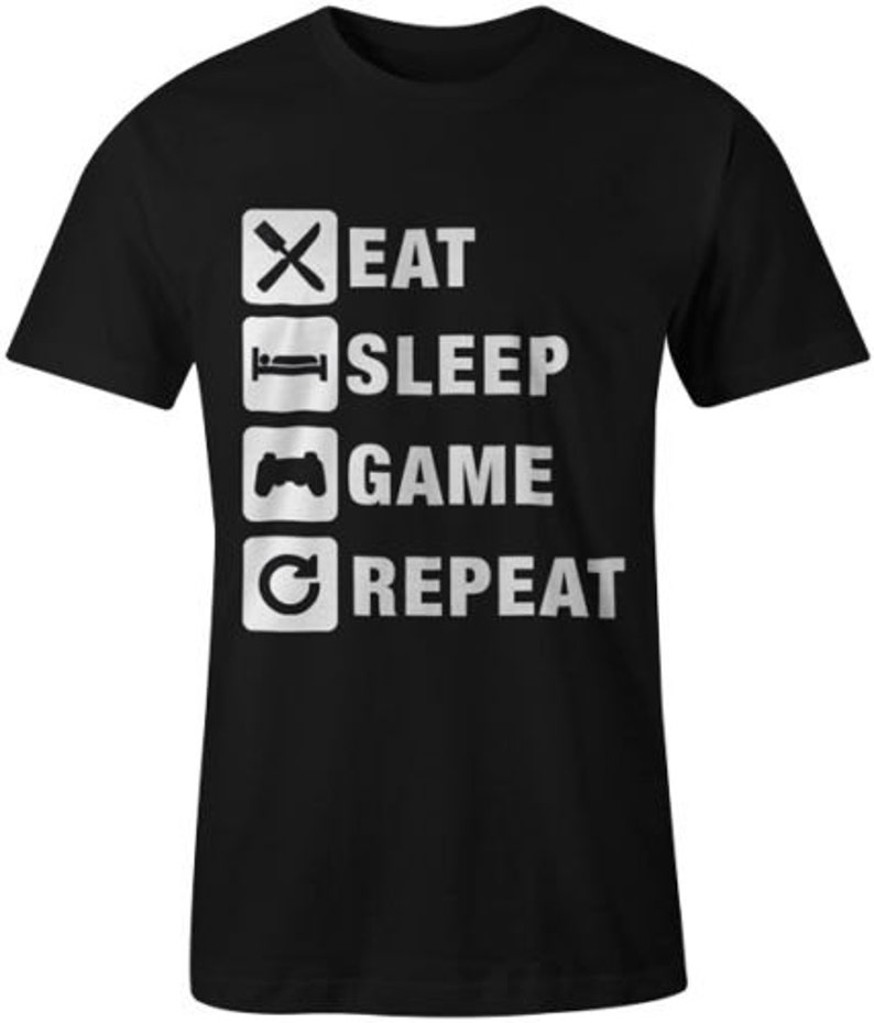 Eat sleep game repeat t-shirt | Etsy