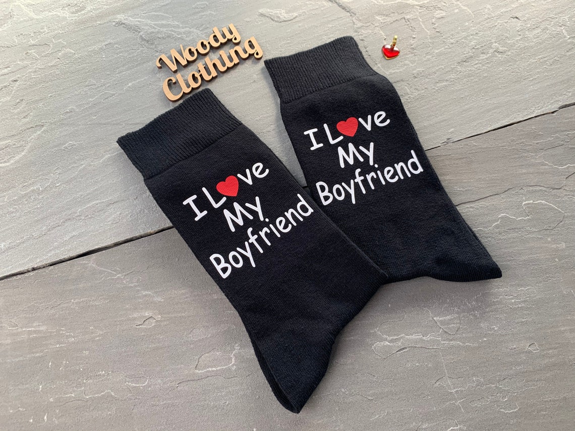 Valentines day socksboyfriend gifti love my boyfriend Etsy