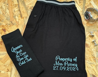 Personalized Groom Boxers and Socks, Wedding Gift Set