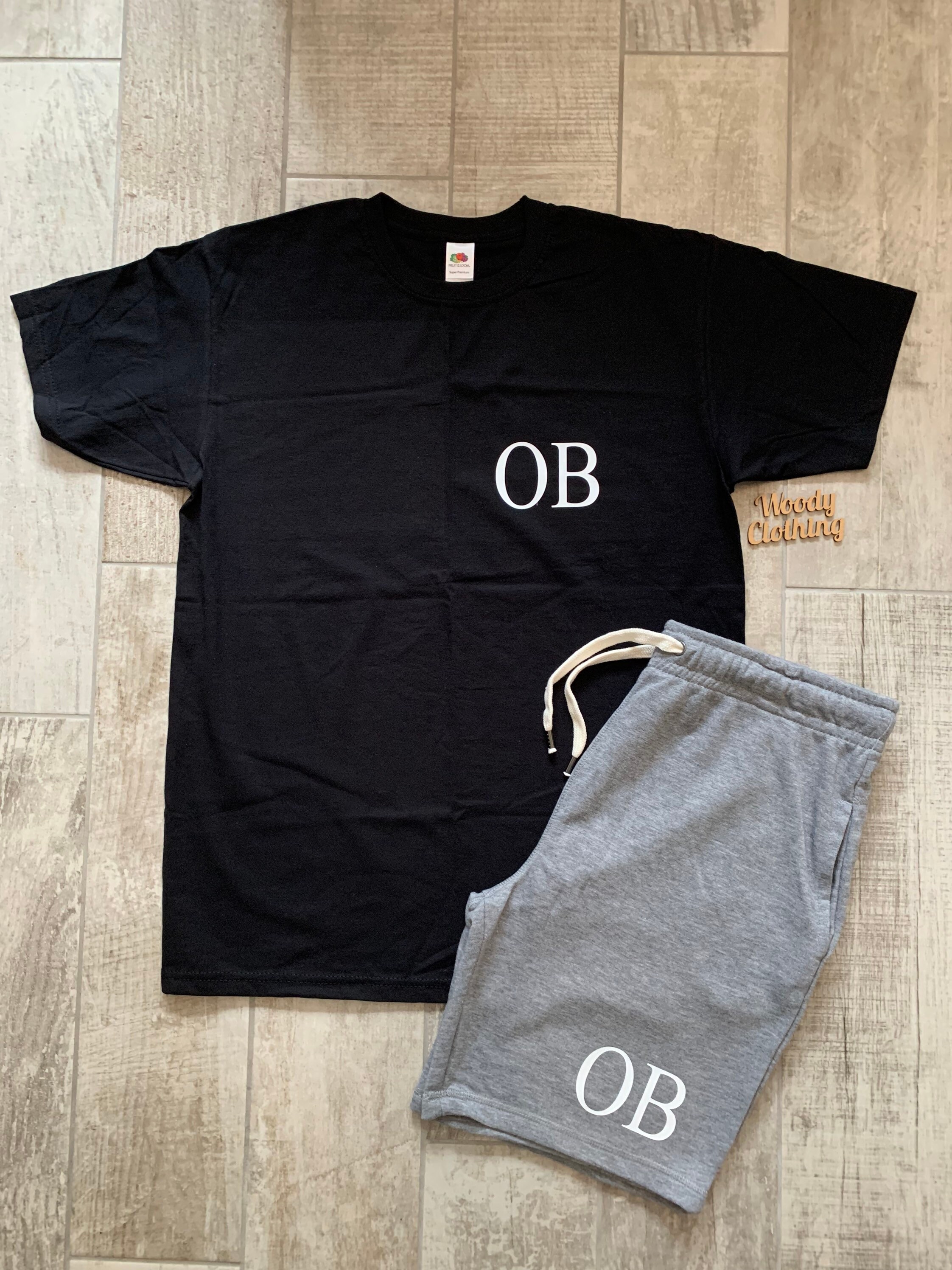 Mens Loungewear Shorts Set Personalised With Initials Etsy UK