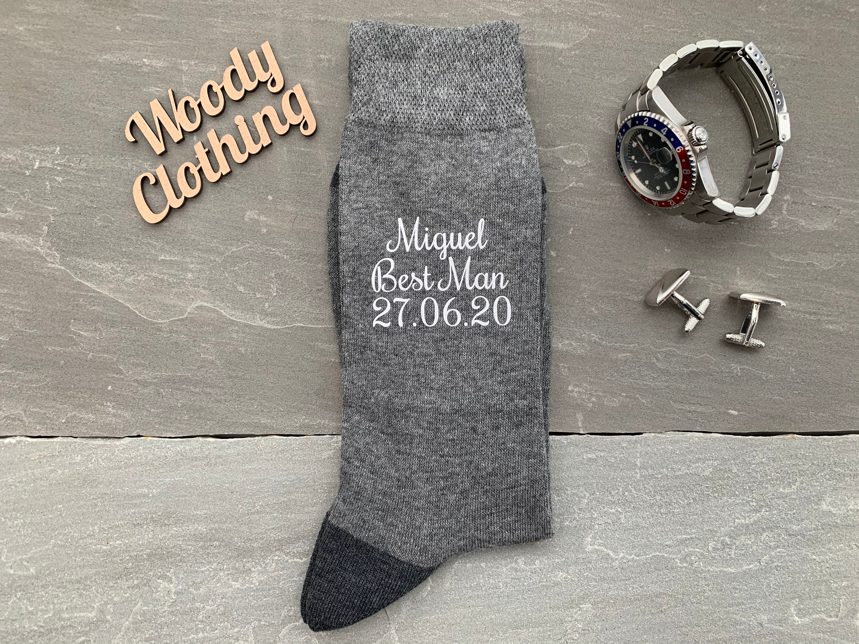 Image of Friend Of The Groom, Groom Socks, Groomsmen Novelty Socks, Groom Gift, Gray Grey Socks, Best Man Socks, Father Bride Socks