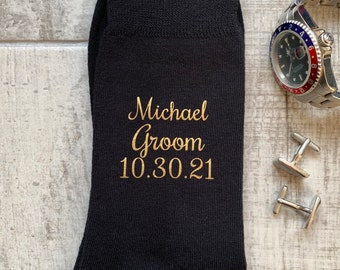 Personalized Wedding Socks, Groomsmen Gift