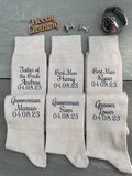 Groom socks,groomsmen socks,cream socks,personalised socks,groom personalised socks,beige socks,bestman, just in case you get cold feet
