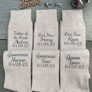 Groom socks,groomsmen socks,cream socks,personalised socks,groom personalised socks,beige socks,bestman, just in case you get cold feet