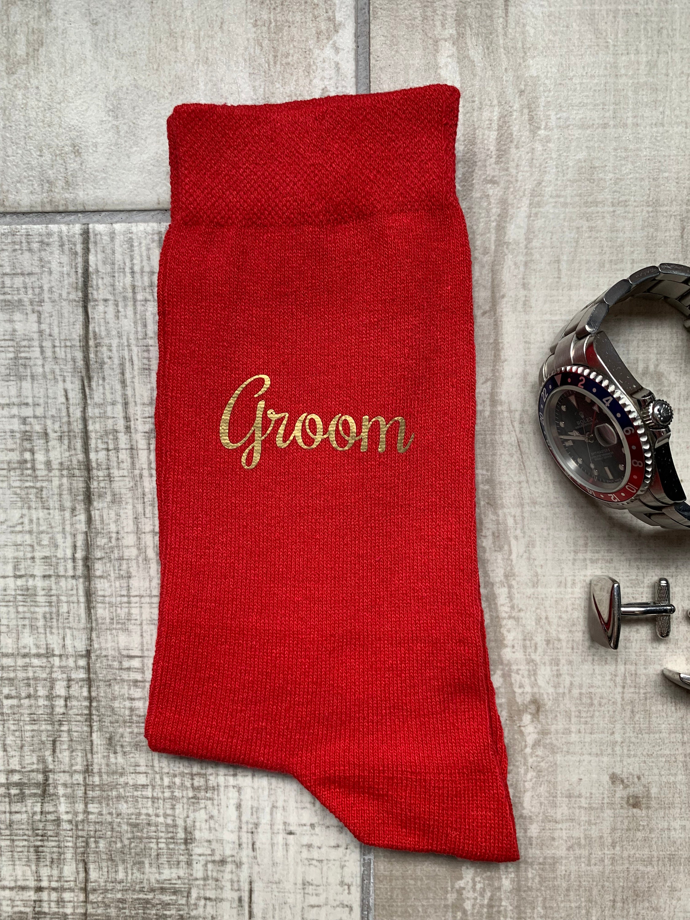 Image of Red Groomsmen Socks