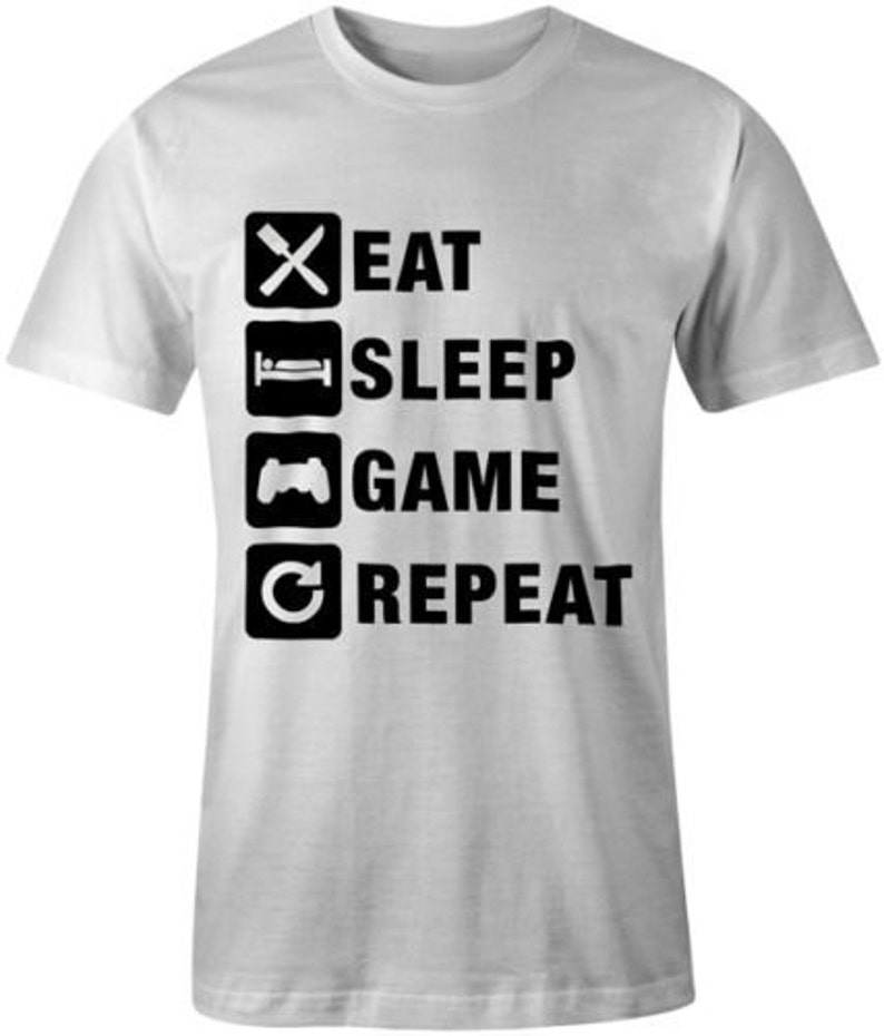 Eat sleep game repeat t-shirt | Etsy