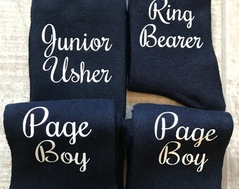 Navy Page Boy Socks, navy ring bearer socks, navy little usher socks, navy groomsmen socks, navy bride son socks, navy blue socks, navy sock