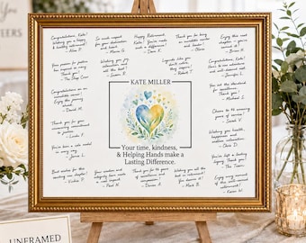 Volunteer Appreciation Guestbook Alternative, Signature Messages Poster Print, Personalized Keepsake, Unframed