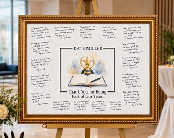 Employee Appreciation Event Guestbook Alternative, Signature Messages Poster Print, Personalized Keepsake, Unframed