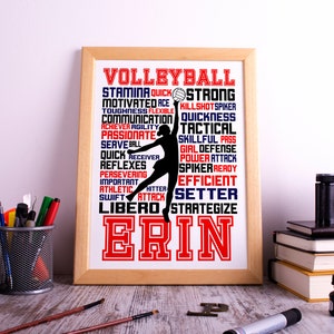 Custom Volleyball Poster, Volleyball lover gift, Typography Art Print, Personalized Team Present