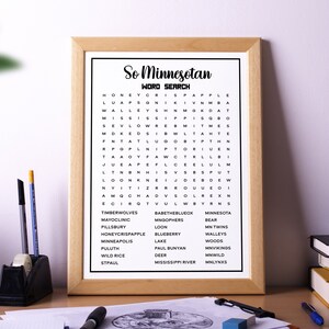 So Minnesotan Crossword Puzzle Word Search Puzzle Poster Etsy