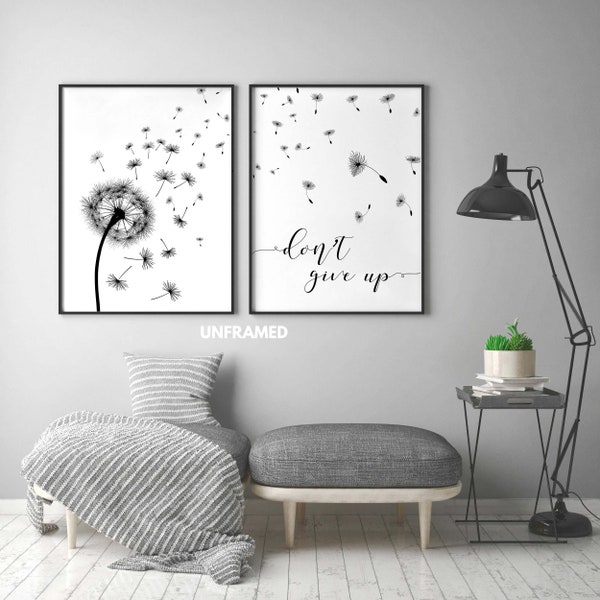 Set of 2, Dont Give Up Wall Art, Inspirational Printable Art, Printable Wall Decor, Wall Art Canvas, Inspirational Motivation Quotes Poster