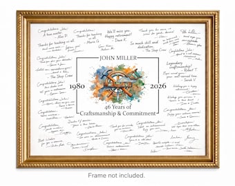 Carpenter Retirement Guestbook Alternative Poster, Retired Signature Print, Personalized, Unframed