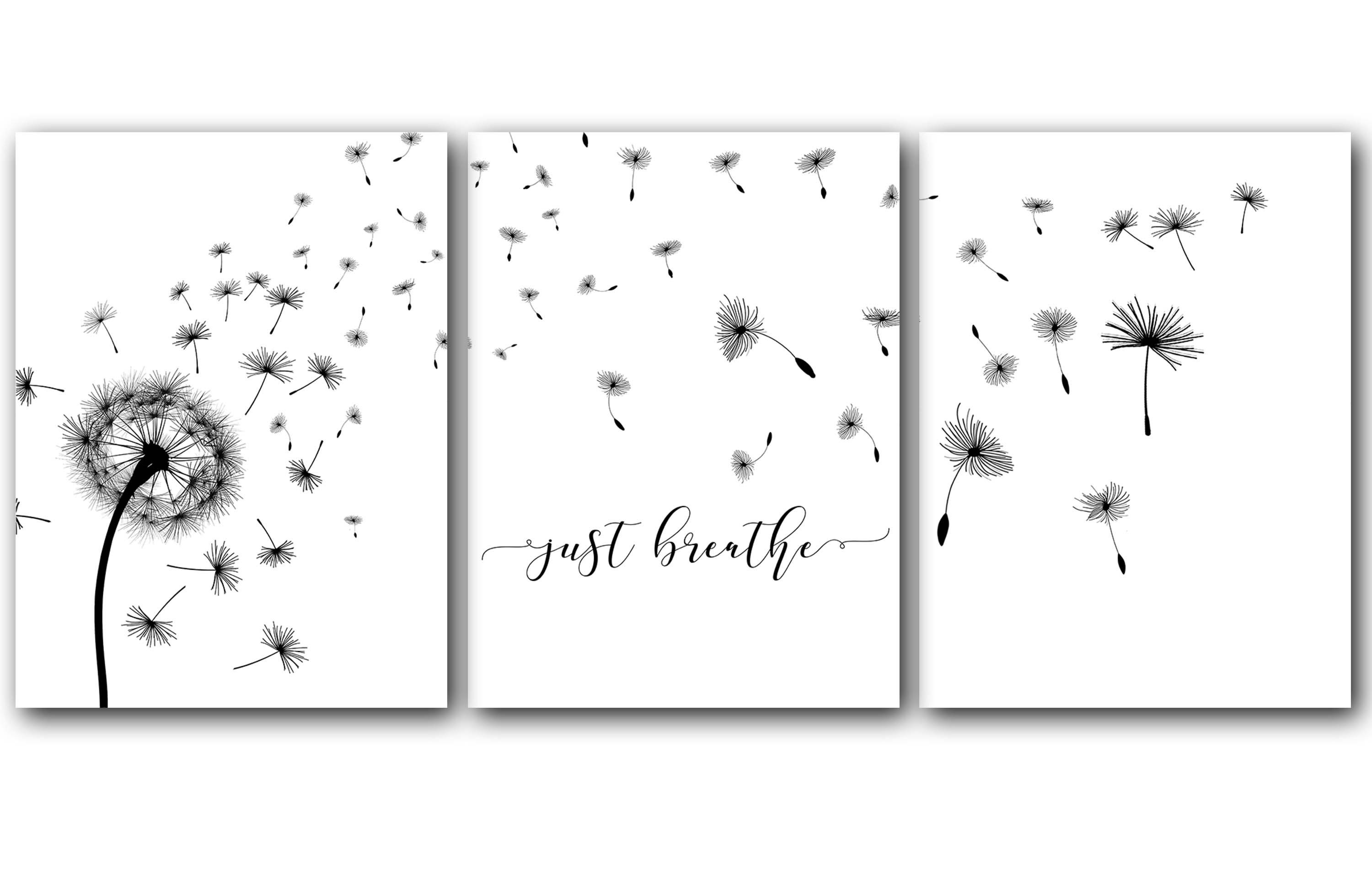 Just Breathe Wall Art Just Breathe Dandelion Wall Art Etsy