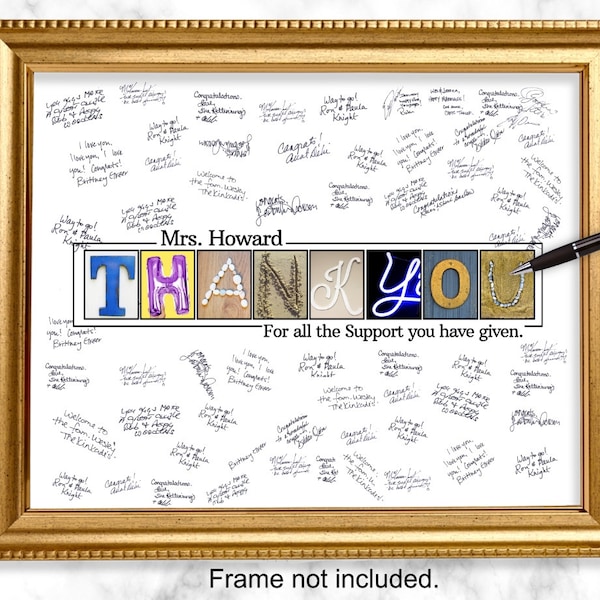 Thank you Guestbook Alternative, Teacher Appreciation Gift, Mentor Present