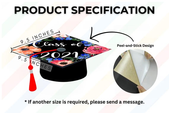 Custom Personalized Designed Graduation Hat, Graduation Cap Topper Sticker Design, Grad gift, Class of 2025