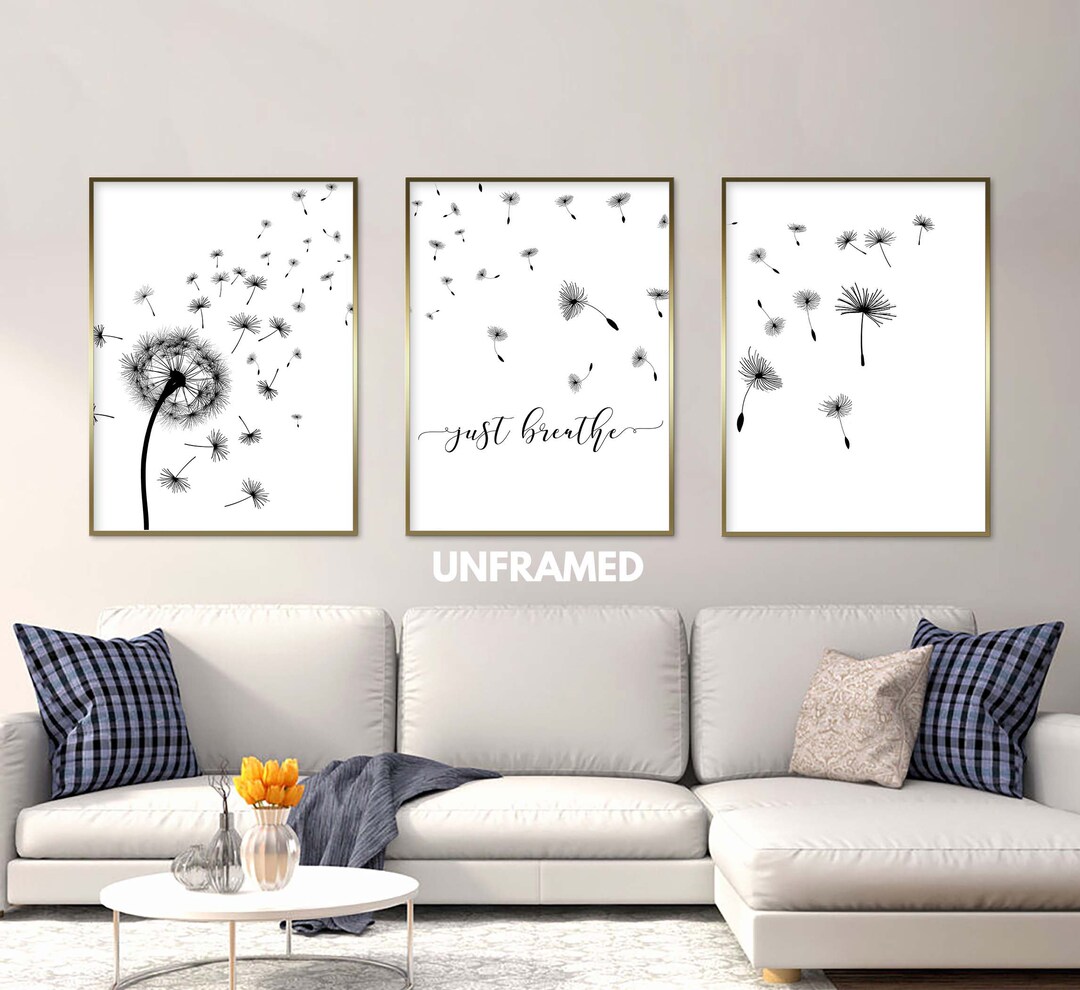 Just Breathe Wall Art, Just Breathe Dandelion Wall Art, Dandelion