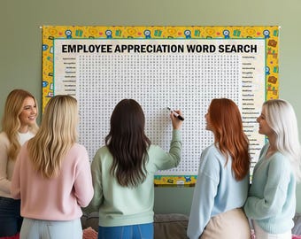 Employee Appreciation Word Search Game, Word Find, Crossword Poster Puzzle, Gathering Activity, Multiple Sizes
