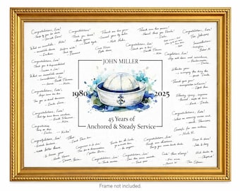 Sailor Retirement Guestbook Alternative Poster, Signature Print, Personalized Gift, Unframed