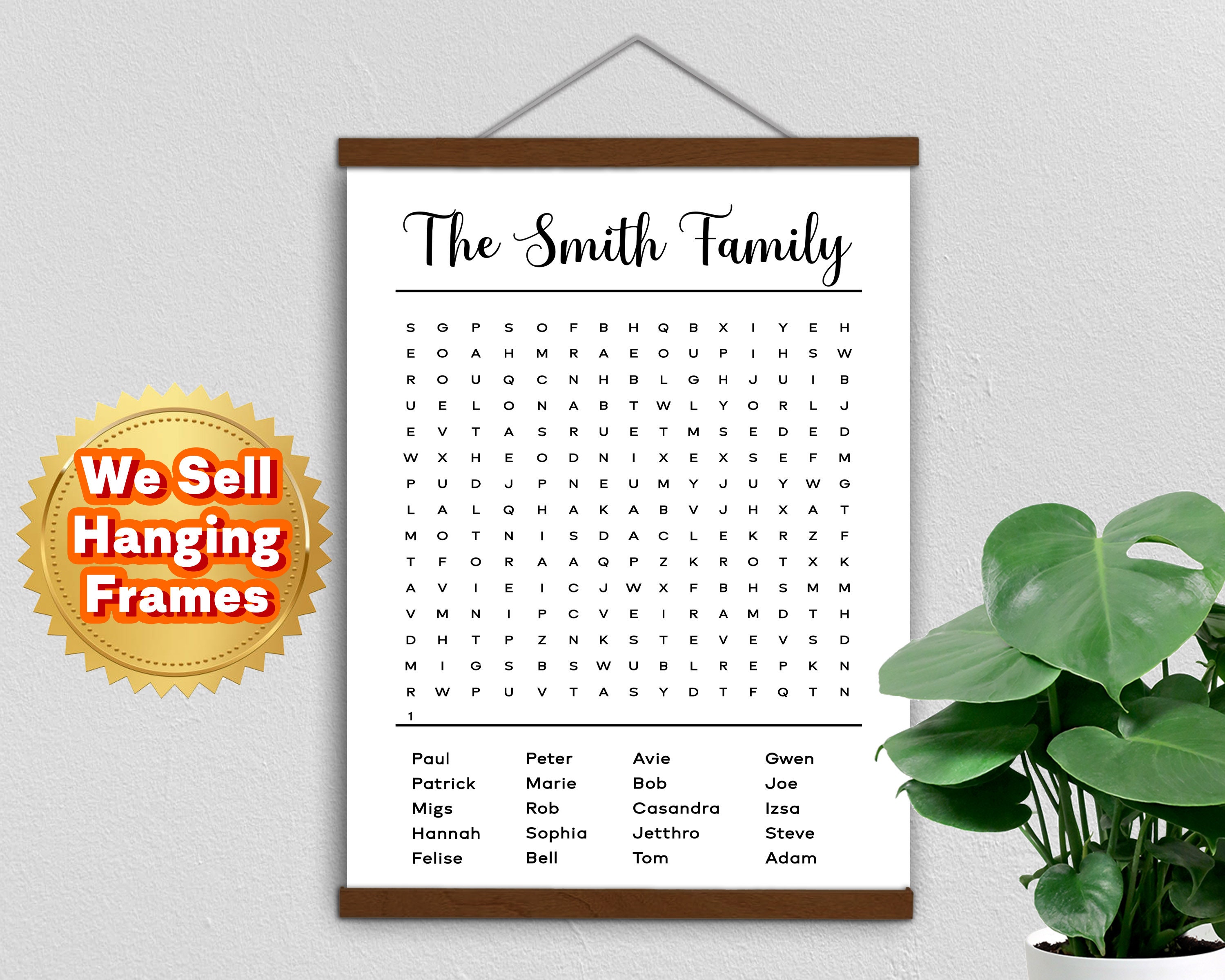 The Smith Family Crossword Puzzle Word Search Puzzle Poster Etsy