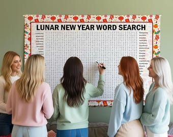 Lunar New Year Word Search Game, Word Find Poster Puzzle, Gathering Activity, Multiple Sizes