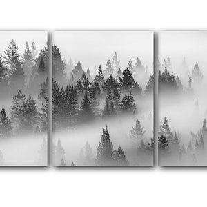 Black and White Pine Tree Wall Art Decor, Landscape Nature, Pine Tree ...
