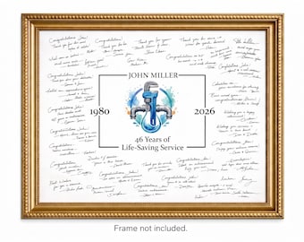 Plumber Retirement Guestbook Alternative Poster, Retired Signature Print, Personalized, Unframed