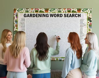 Gardening Word Search Game, Word Find, Crossword Poster Puzzle, Gathering Activity, Multiple Sizes