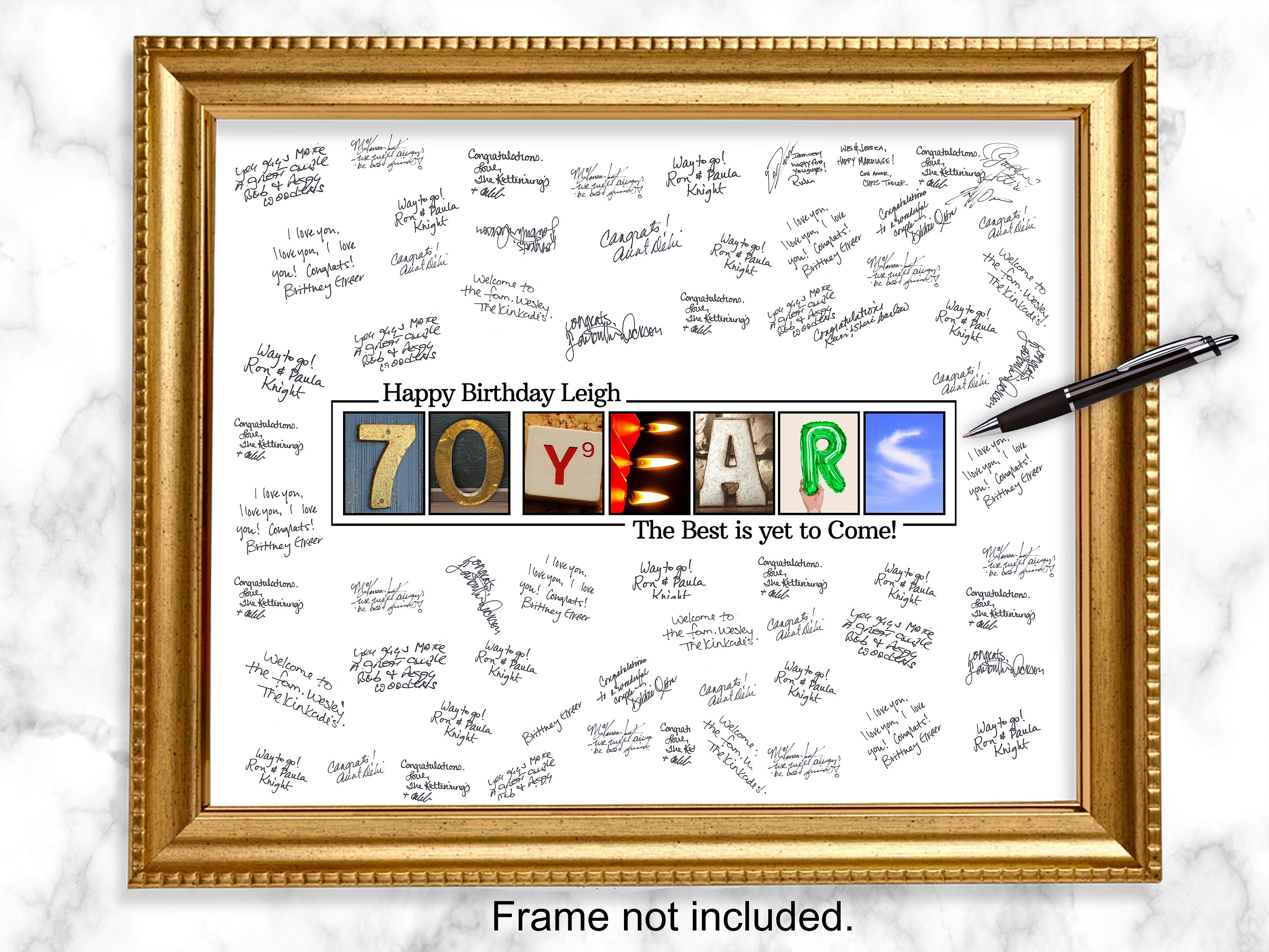 70 Years Old Birthday Guestbook Print 70th Birthday Guestbook Etsy