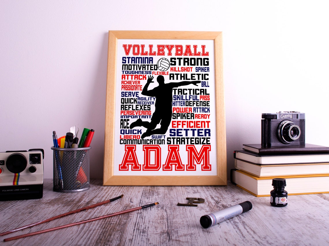 Custom Volleyball Poster Volleyball Lover Gift Typography Etsy