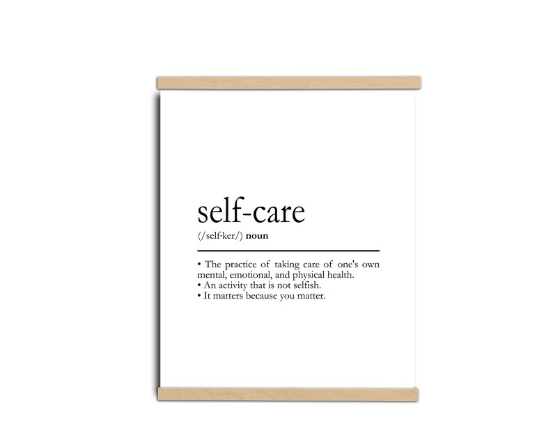 Selfcare Definition Dictionary Poster Quote Print Wall Etsy