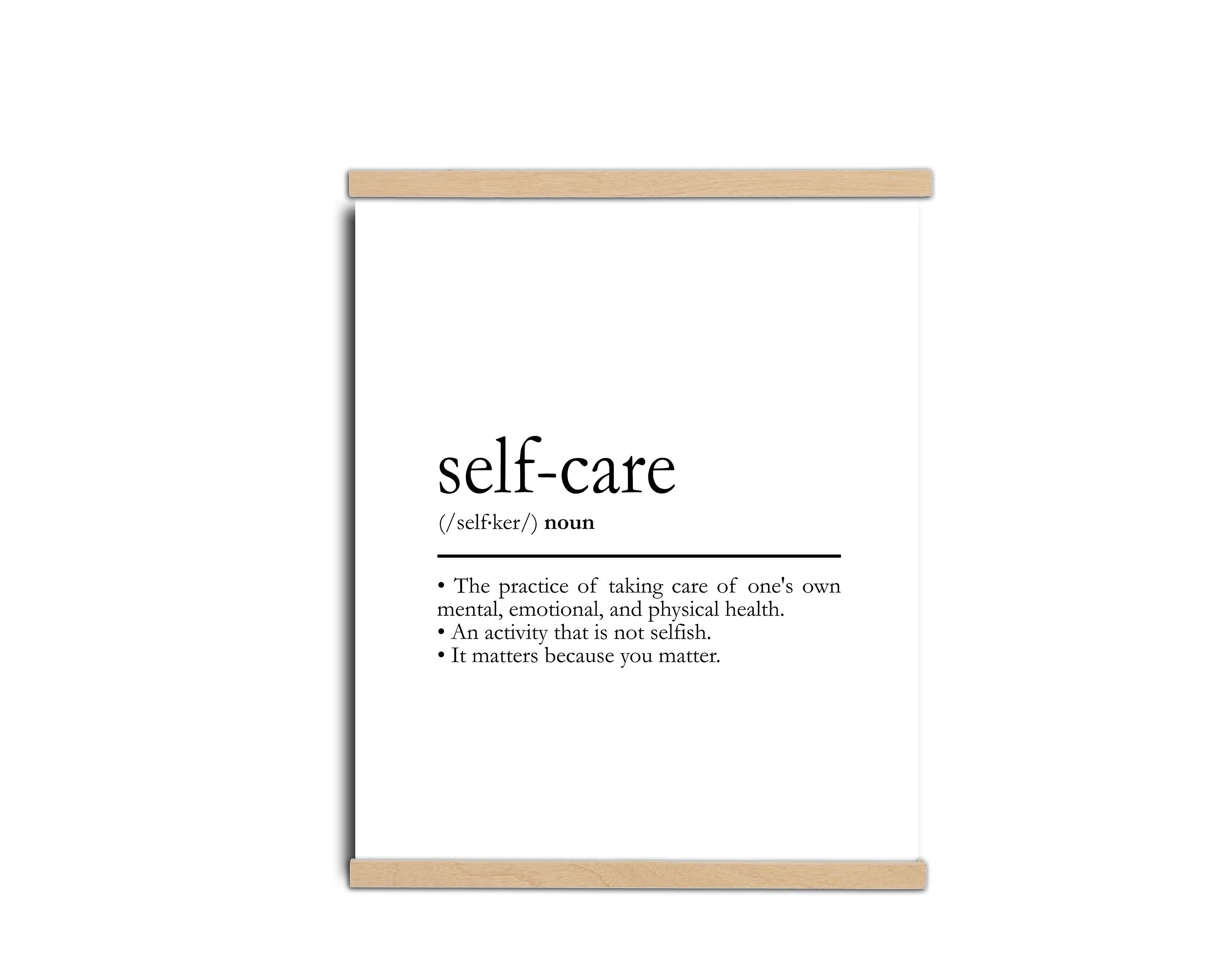 Selfcare Definition Dictionary Poster Quote Print Wall Etsy