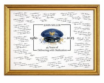 Mail Carrier Retirement Guestbook Alternative Poster, Signature Print, Personalized Gift, Unframed