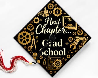 Next Chapter, Grad School, Graduation Cap Topper Sticker, Grad Gift, Class of 2026