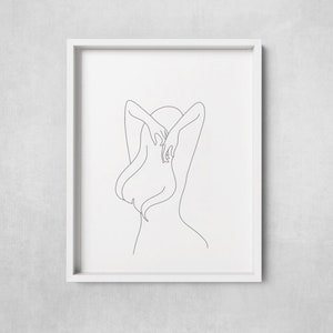 Line Art Woman's Back, Freedom, Natural, Wall decor, Hands Drawing In Lines, Minimalist Print Poster