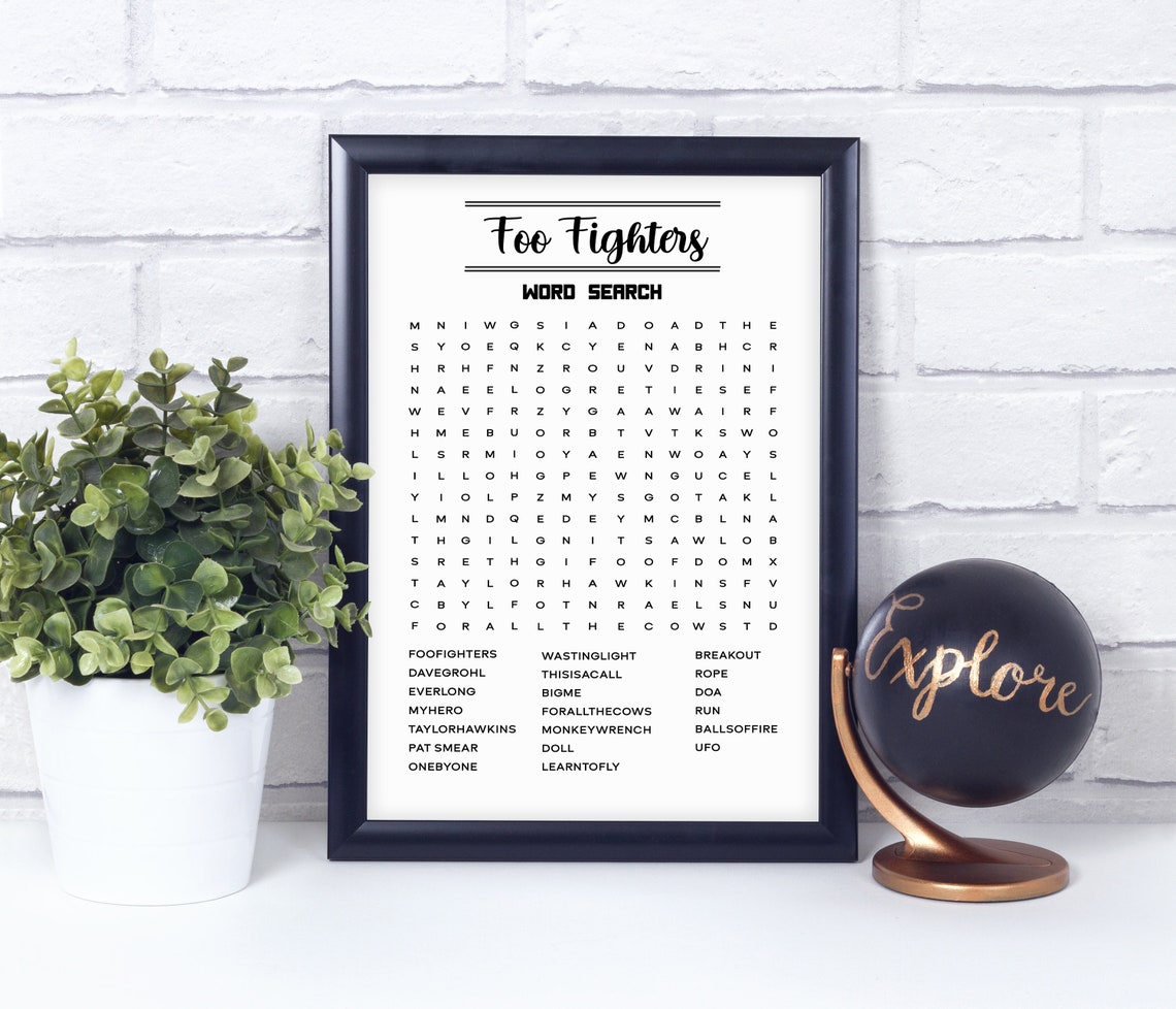 Foo Fighters Rock Band Crossword Puzzle Word Search Puzzle Etsy Foo Fighters Rock Band Crossword Puzzle Word Search Puzzle Etsy