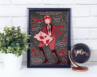 Amelia Earhart Poster Print: Lady Lindy, American Aviator, Classroom Wall Art