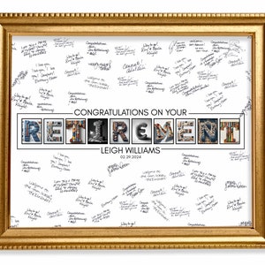 Retirement Guestbook Alternative, Retirement Gift, Signature Poster Print, Personalized
