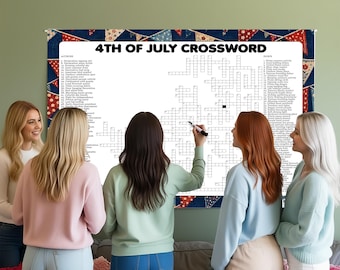 4th of July Crossword Puzzle, Giant Word Find, Large Scrabble Poster, Holiday Gathering Activity